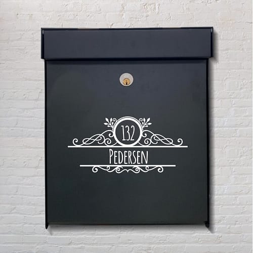 postkassesticker postkasse postkasseklistermærke navne farve hvid