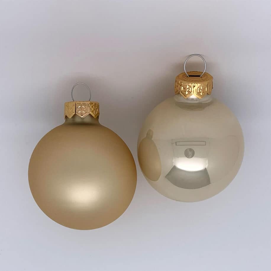 Champagne farvet julekugle i glas med navn (5,7 cm) - Billede 2